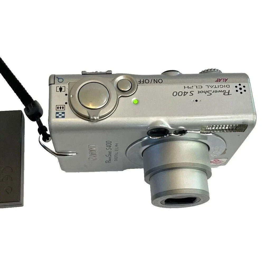 Canon Digital Elph PowerShot S400 Camera W/ 2 Batteries/SD Card 8GB READ